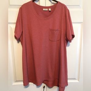 Rare find - short sleeve sweatshirt fabric top by logo